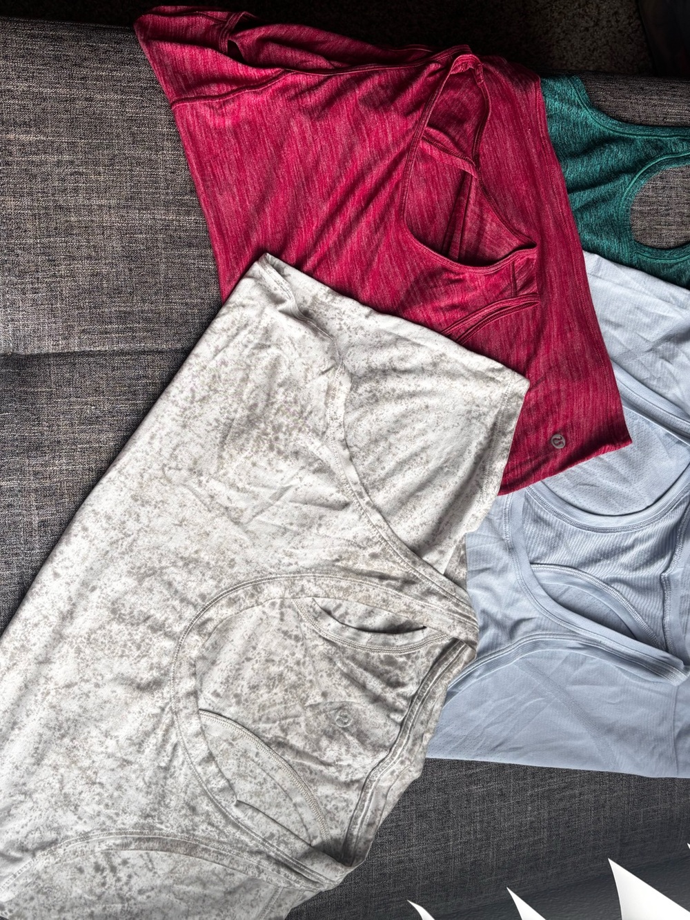 Lululemon Mixed Activewear Tanks - Pink, Teal, Light Blue, Light Gray